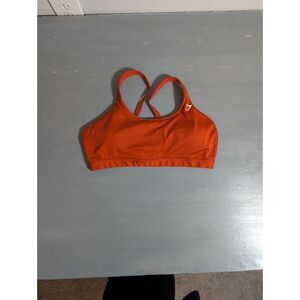 Gymshark Orange Racerback Sports Bra – Lightweight Workout Training Top